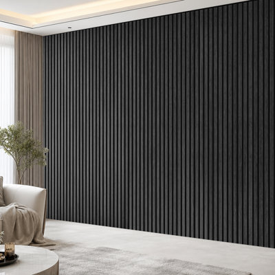 2 pièces de panneaux muraux 16 po x 10 po à aspect bois, panneaux de lattes insonorisées 3D pour décoration murale intérieure (23 pieds carrés / caisse)