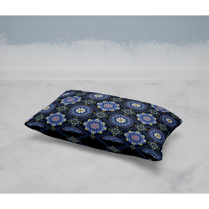 Coussin Mandala, Bleu / Rose