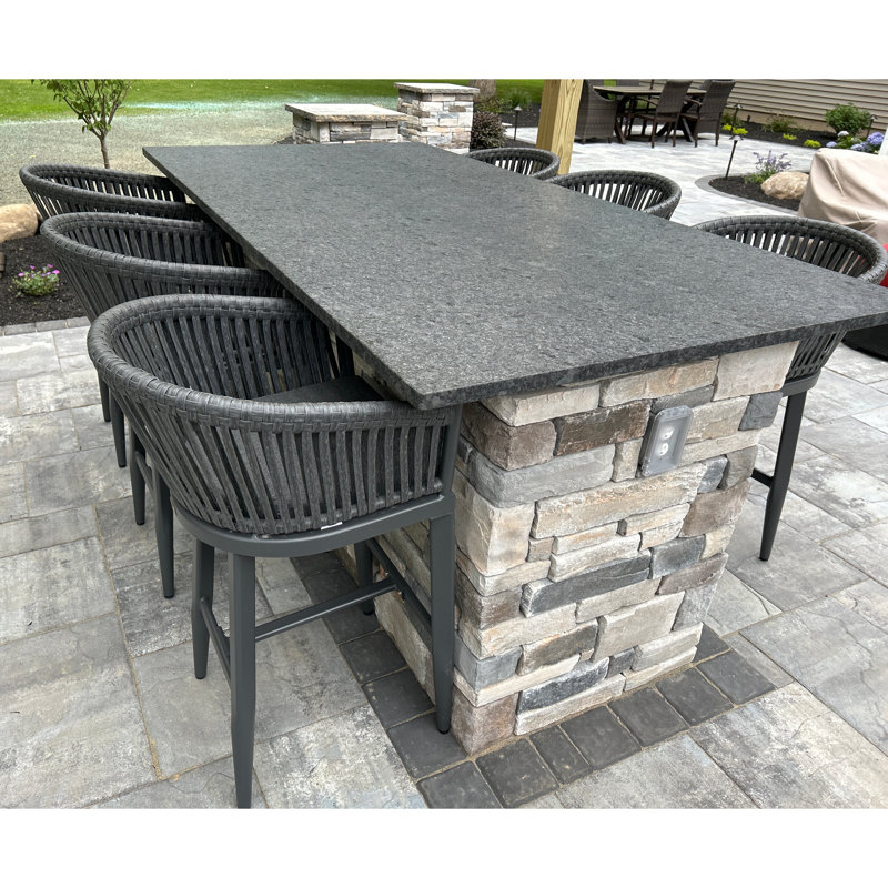 Tabourets de bar en rotin Alakai, Gris, Gris, 24"