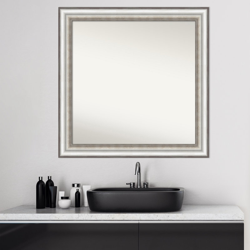 Salon Silver 23.25 in. x 29.25 in. Bathroom Vanity Non-Beveled Wall Mirror, 31" x 31"