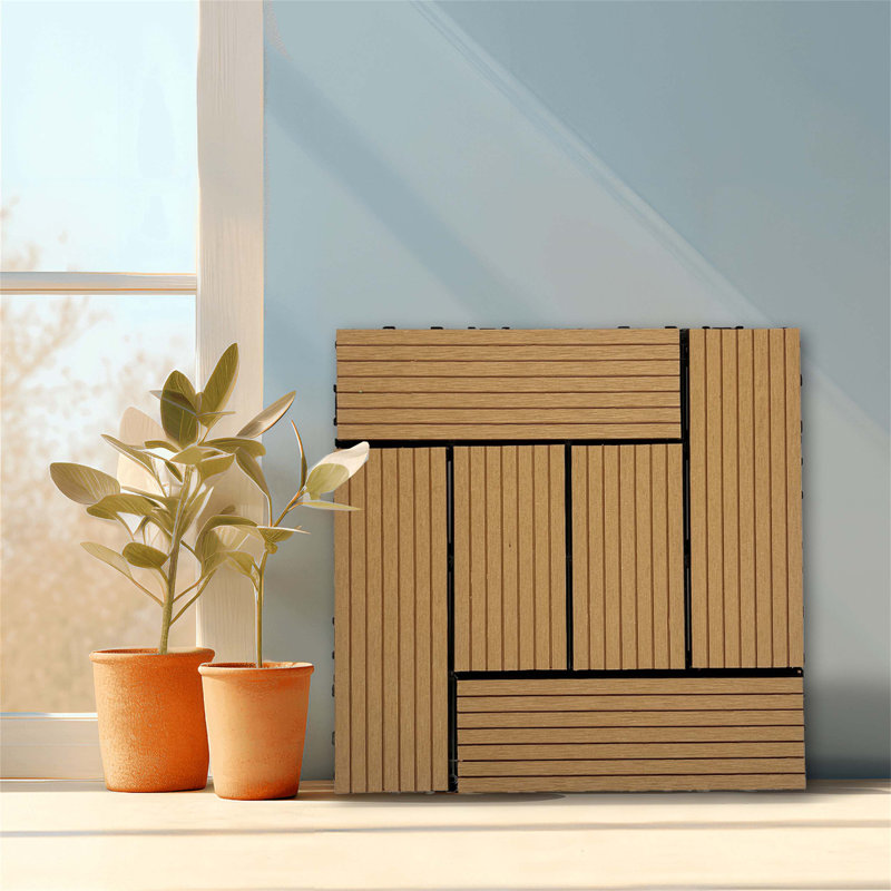 Ensemble de tuiles de terrasse composites idéales pour une utilisation intérieure et extérieure, avec une conception emboîtable et une durabilité supérieure