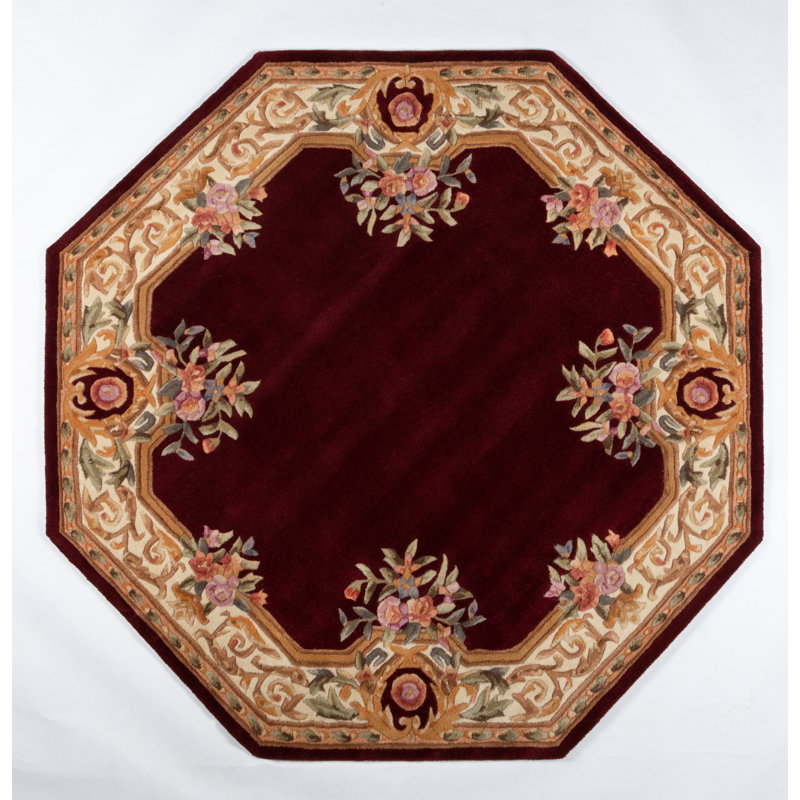 Agalia Wool Floral Indoor Rug, Octagon 6'