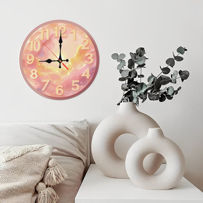 Horloge avec chiffres au coucher du soleil