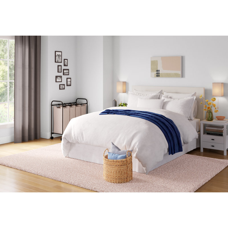 Wayfair Basics® Modern Microfiber Duvet Cover Set, White, Full/Queen Duvet Cover + 2 Full Shams