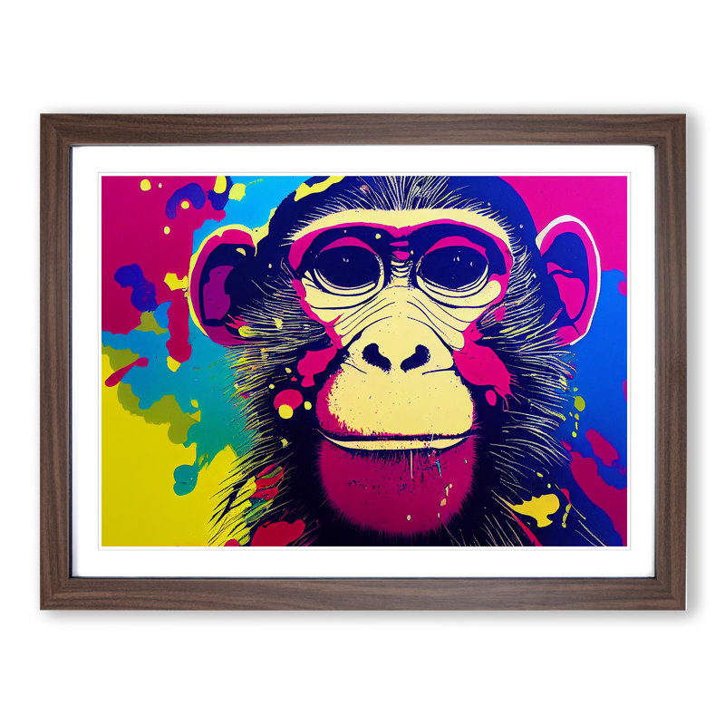 Monkey Splash Vol.2 Abstract - Framed Print, 46cm H x 64cm W x 2cm D, Brown Framed