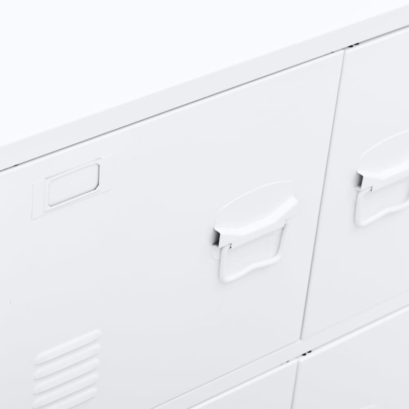 Chawan vidaXL Storage Chest, Metal Storage Cabinet, Metal Handle, White