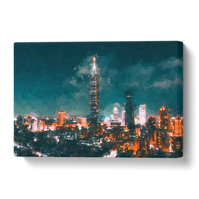 Taipei City Taiwan In Abstract - No Frame Print on Canvas