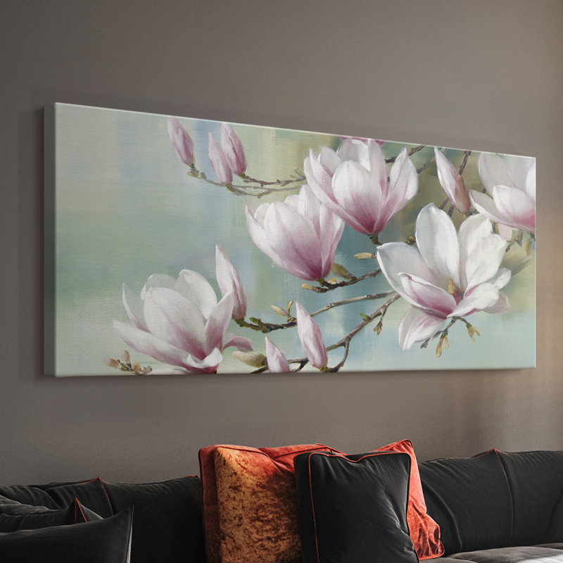 Magnolia Morning - Toile tendue avec châssis - Prêt à accrocher, H 12 po x l 30 po