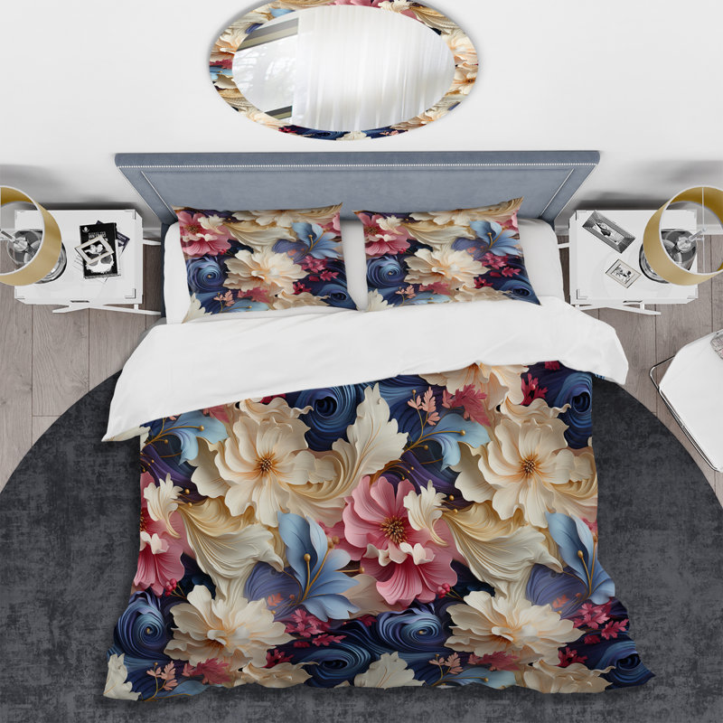 Ensemble de housse de couette mauve et blanc, Housse de couette pour très grand lit et 2 très