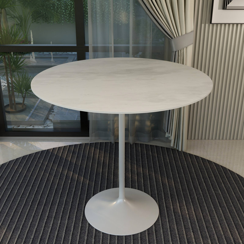 Table de salle à manger Carwile Cavin, Marbre blanc