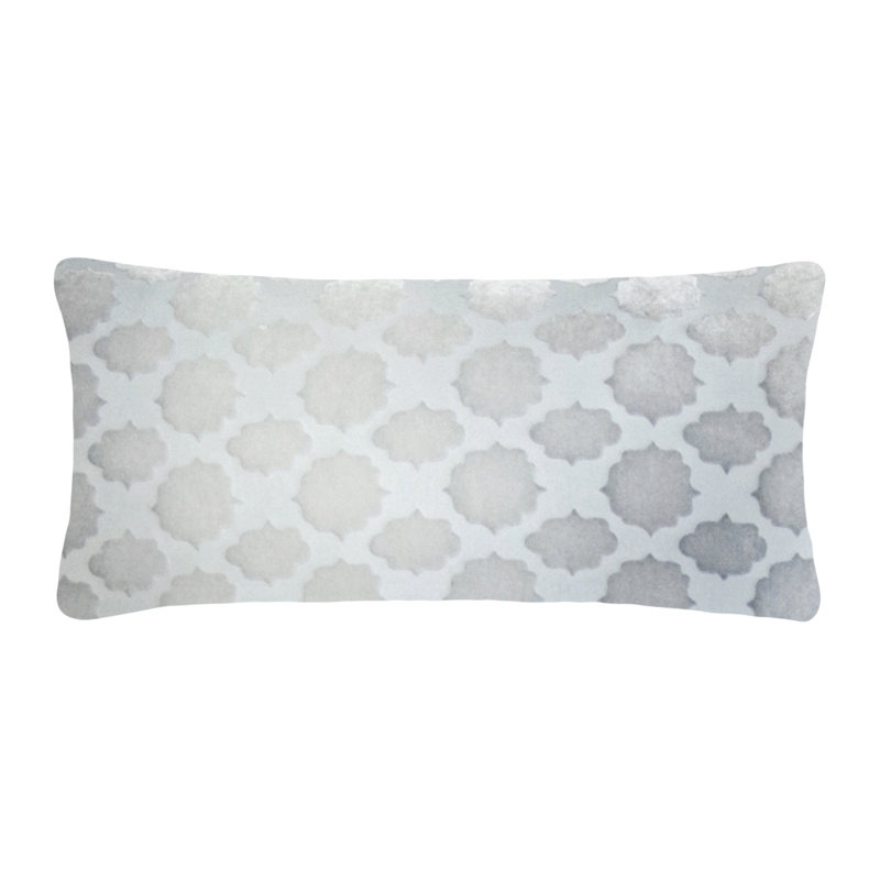 Mod Fretwork Velvet Rectangular Pillow Cover & Insert, 14" x 20", Grass, Down