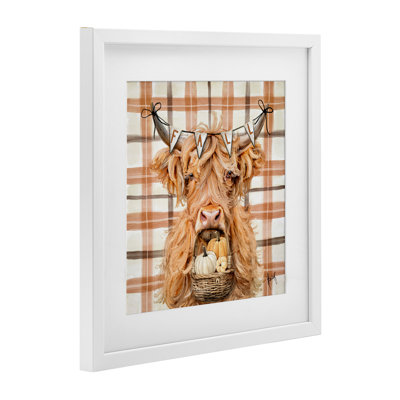 Autumn Harvest Cattle Framed Print Under Glass, design by Ashley Bradley