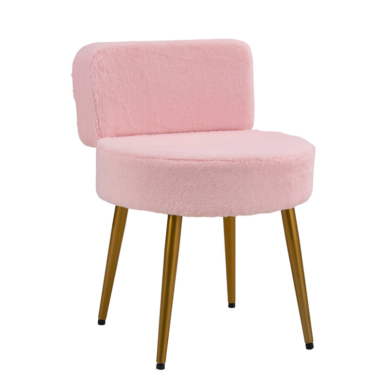 Upholstered Dressing Table Stool with Adjustable Feet