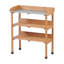 Table de rempotage 30 po x 14,5 po x 35,5 po avec plateau en métal, banc de travail extérieur à 3 couches avec crochet pour le jardin, poste de travail en bois massif pour le garage