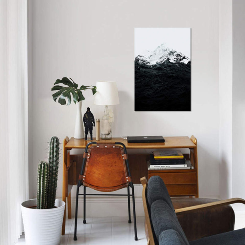 Reproduction sur toile tendue de ces vagues par Were Like Robert Mountains, H 26 po x l 18 po x P 1,5 po, Toile tendue