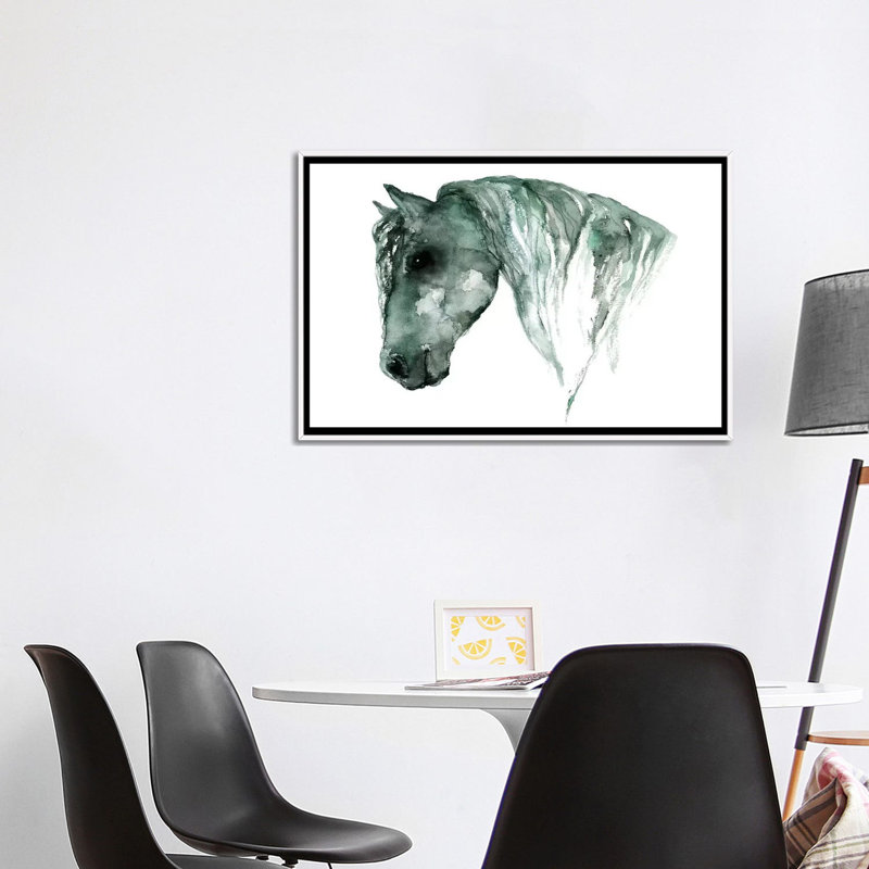 Art du cheval, Toile blanche encadrée, H 40 po x l 26 po x P 1,5 po