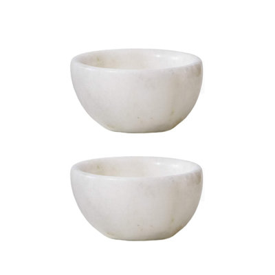 Bol décoratif en marbre blanc 2 pièces paras