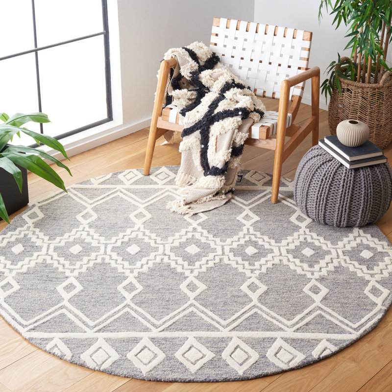 Abbiegail Hand Tufted Wool Southwestern Rug, Round 6'