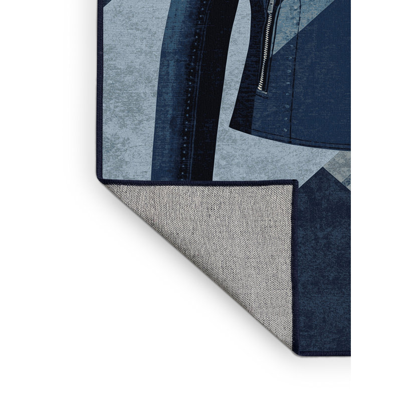 Tapis gris rustique lavable à la machine de style rétro Luray, 7 x 10