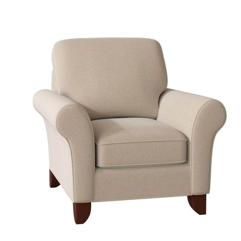 Fauteuil de 38 po de large Almada, Popstitch 10 beige, Pécan, Oui