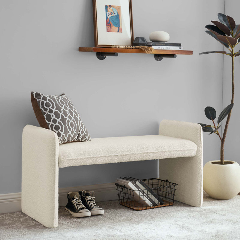 Repose-pieds en lin, Beige