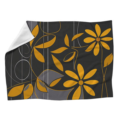 Autumn Garden Fleece Throw Blanket - Abstract Throws for Sofas or Beds