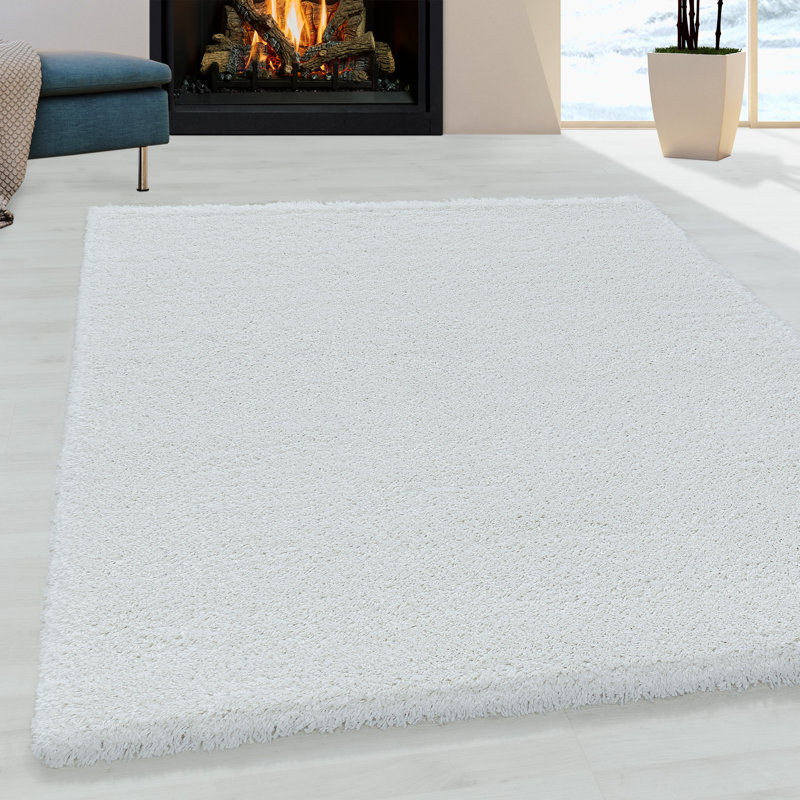 Calderon Solid Colour Shag Area Rug, Rectangle 60 x 110cm