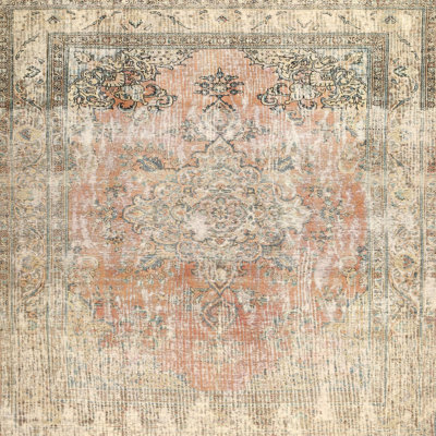 Tapis contemporain orange / beige