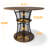Round Wood Top Metal Base Dining Table-368476529