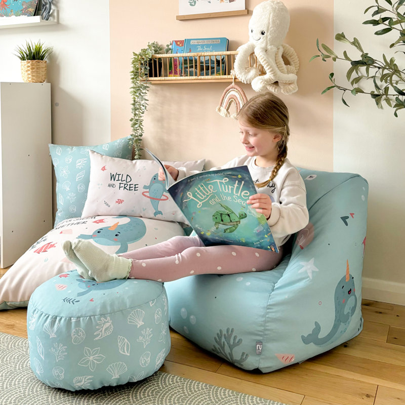 rucomfy Beanbags Snuggle Kids Bean Bag Chair - Small Armchair Beanbag Seat - Childrens Bedroom Furniture for Boys and Girls - Arrives with Filling - 50 x 60 x 60cm