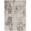 Tapis abstrait en polypropylène tissé à la machine 4 pi x 6 pi ivoire / brun / gris Qualee