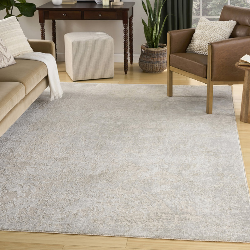 Greenes 5'3" x 7'10" Ivory Grey Modern Indoor Rug, Rectangle 5'3" x 7'10"