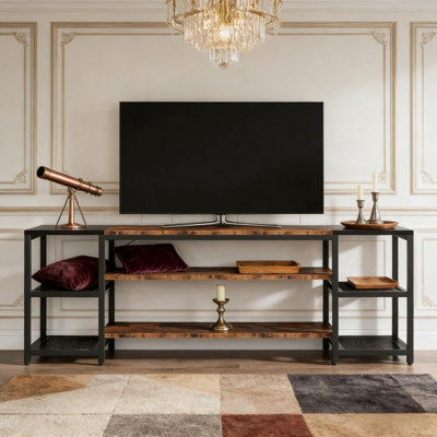 Industrial TV Stand, Book Display for Home Office, Living Room