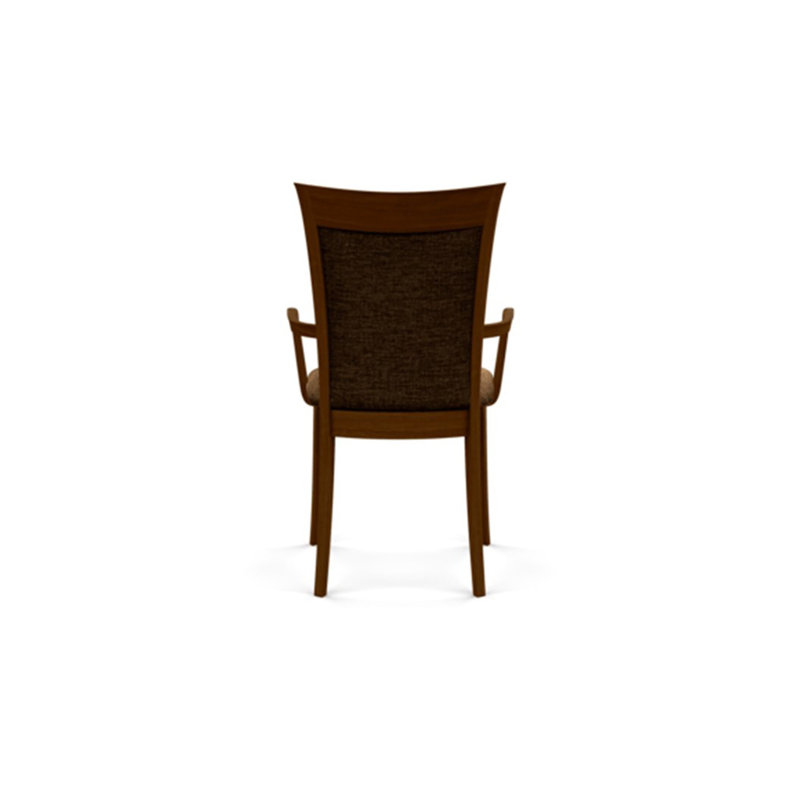 Morgan Upholstered Arm Chair, Natural Walnut, Microseude Onyx