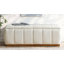 Banc de rangement recouvert de tissu d'ameublement en chenille avec base en bois massif Vanesa-644896164