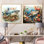 Ensemble de 2 décorations murales Curious Shark Ocean Blooms I - Shark