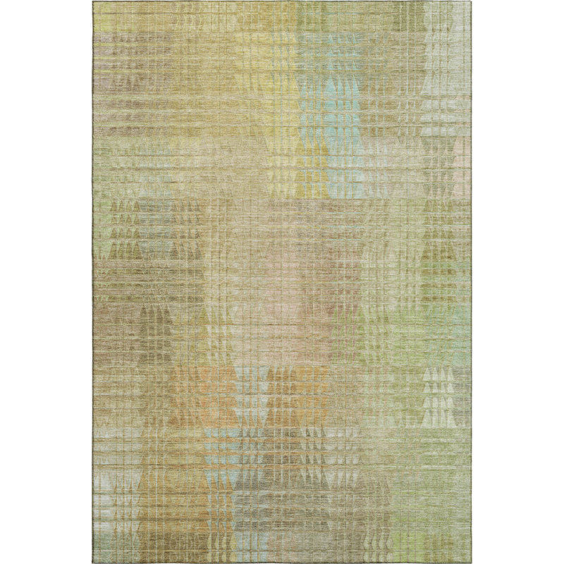 Premium Machine Washable Alijah AMF1277 Geometric Rug, Rectangle 9' x 12'