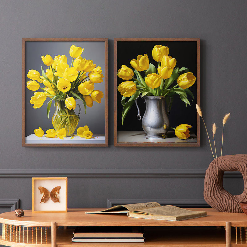 FLORAL Series DCCXCIV-Impression encadrée de qualité supérieure - prête à être accrochée - aucun clou requis - aucun clou requis