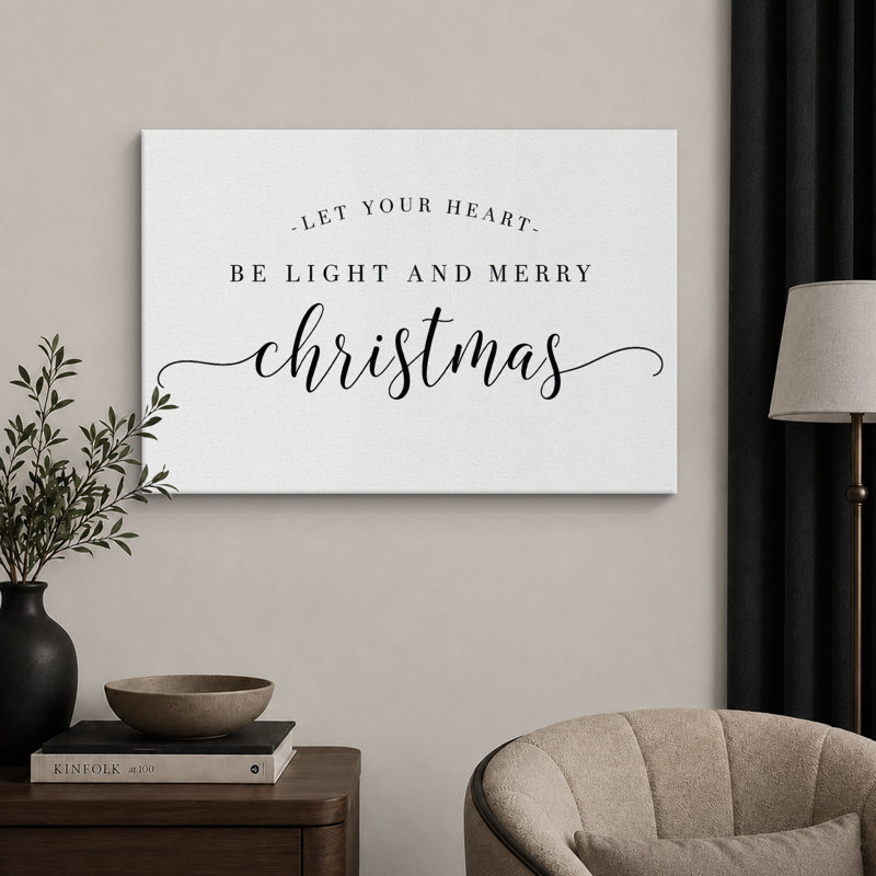 Œuvre d'art typographique de Noël, photos de hall d'entrée, impression sur toile encadrée, H 32 po x l 48 po x P 1,5 po