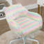 Chaise de bureau HOMcom Fluffy Unicorn avec dossier moyen et accoudoirs, base pivotante 5 étoiles, arc-en-ciel
