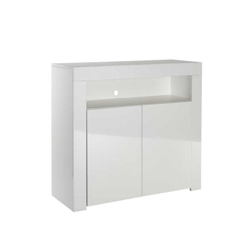 Armoire de rangement de style moderne avec buffet 35 po, Blanc