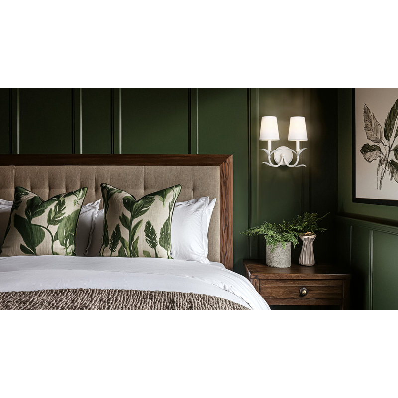 Aslin 12.25 inch Textured White 2 Light Wall Sconce, Textured White