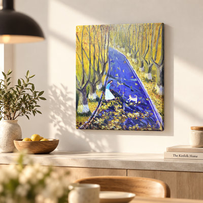 "Umbrella on Autumn Path", art mural sur toile