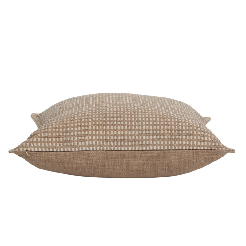 Natural Check Self-Flange Accent Pillow
