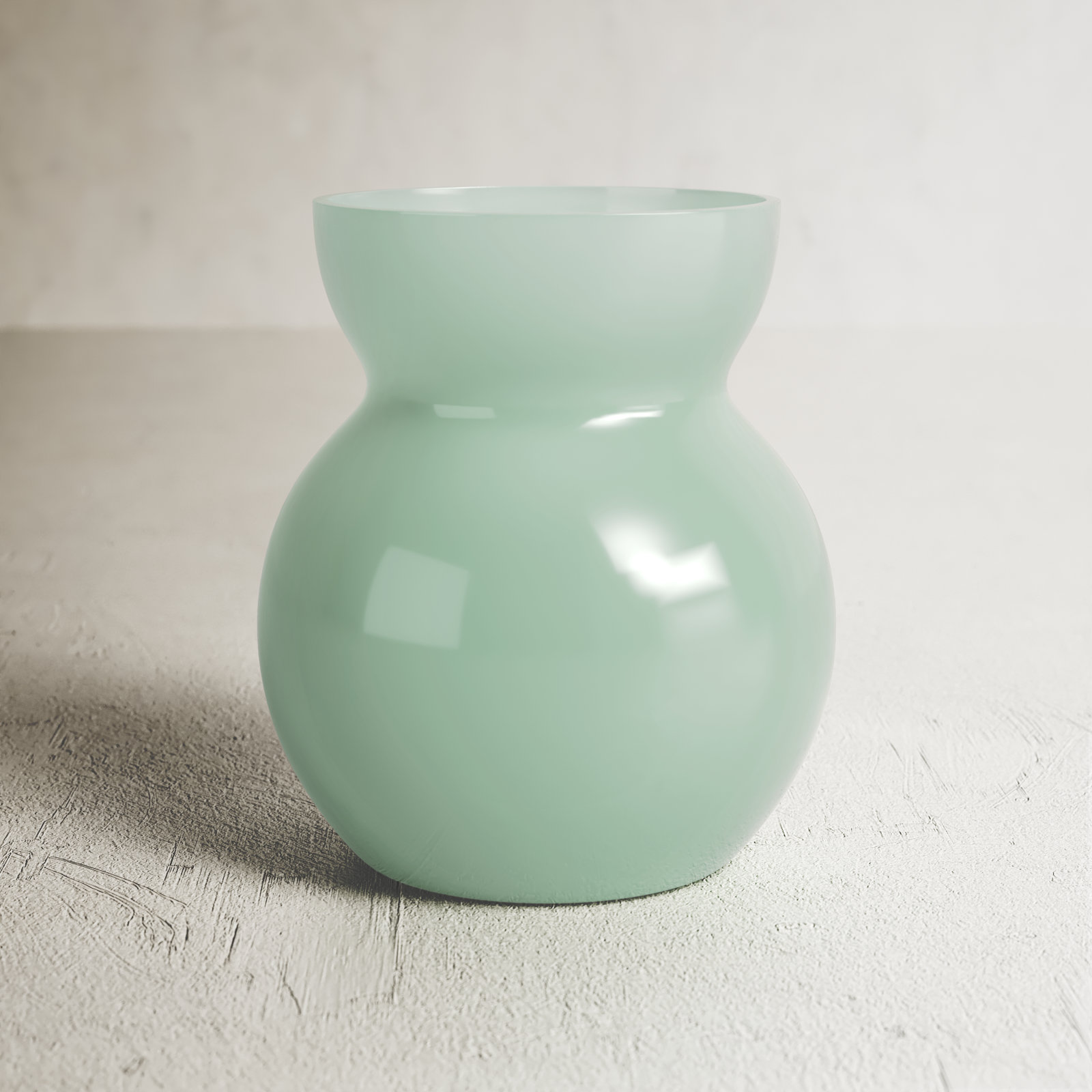 Guliana Handmade Glass Table Vase, 6.5" H x 5.5" W x 5.5" D, Light Green