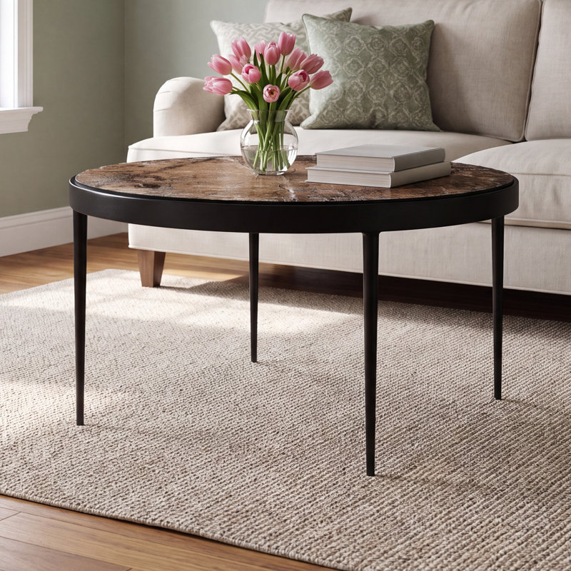 Carmen Single Coffee Table, 16.25" H x 32" L x 32" W, Smoked Brown