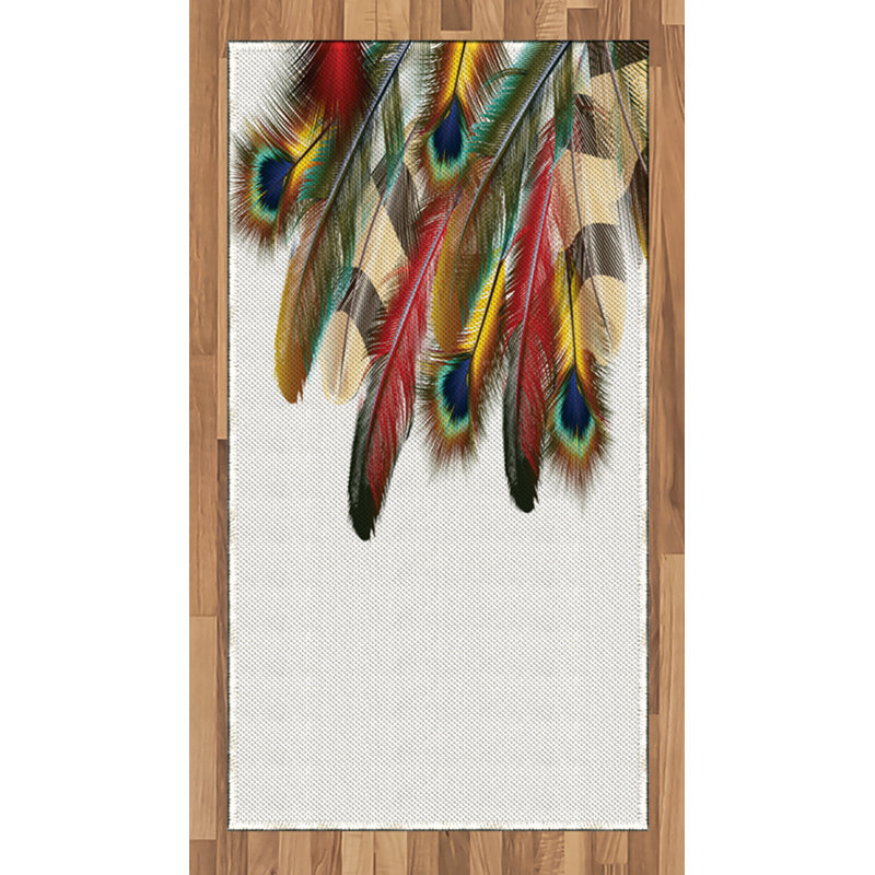 Peacock High Density Long Fiber Poly Threads Decorative Area Rug Carpet, Rectangle 2'7" x 5'