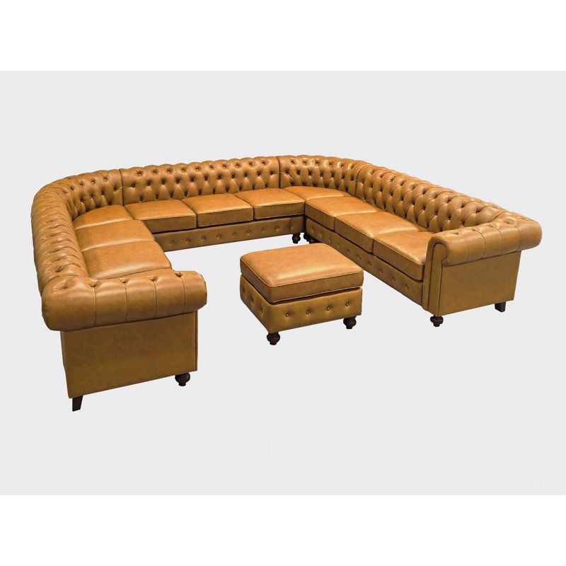 Canapé modulaire en cuir Chesterfield, Ginger Faux Leather