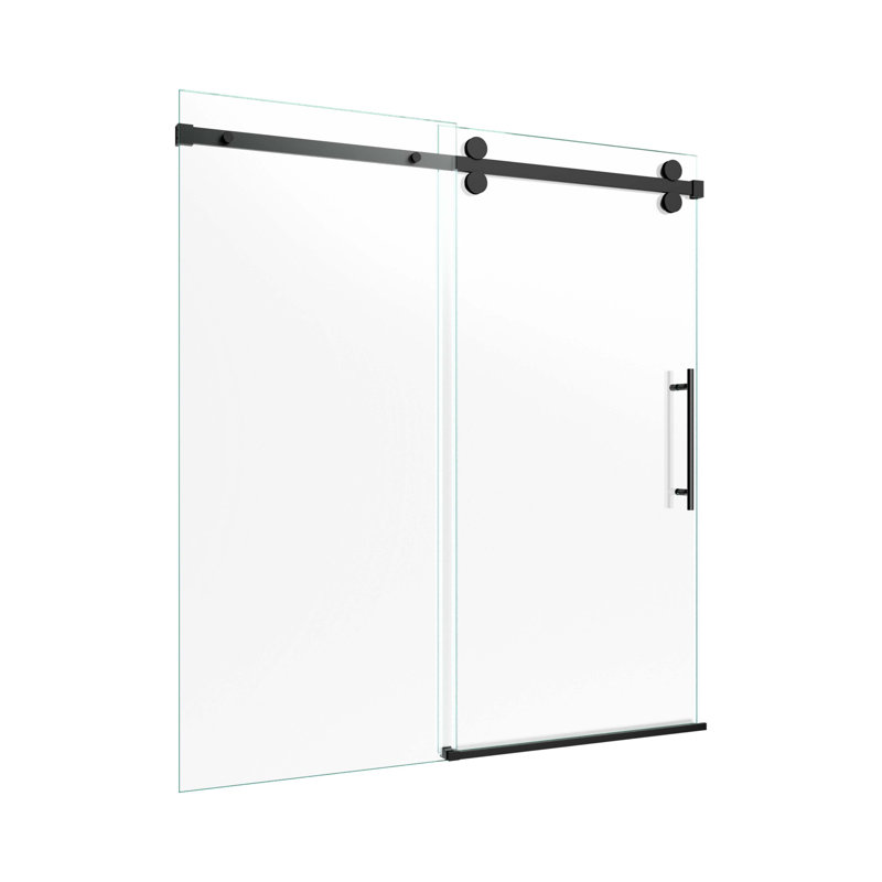 56-60"W X 60"H Frameless Double Sliding Tub Shower Door Enclosure, 5/16 Inches (8Mm) Thick SGCC Tempered Glass, Matte Black