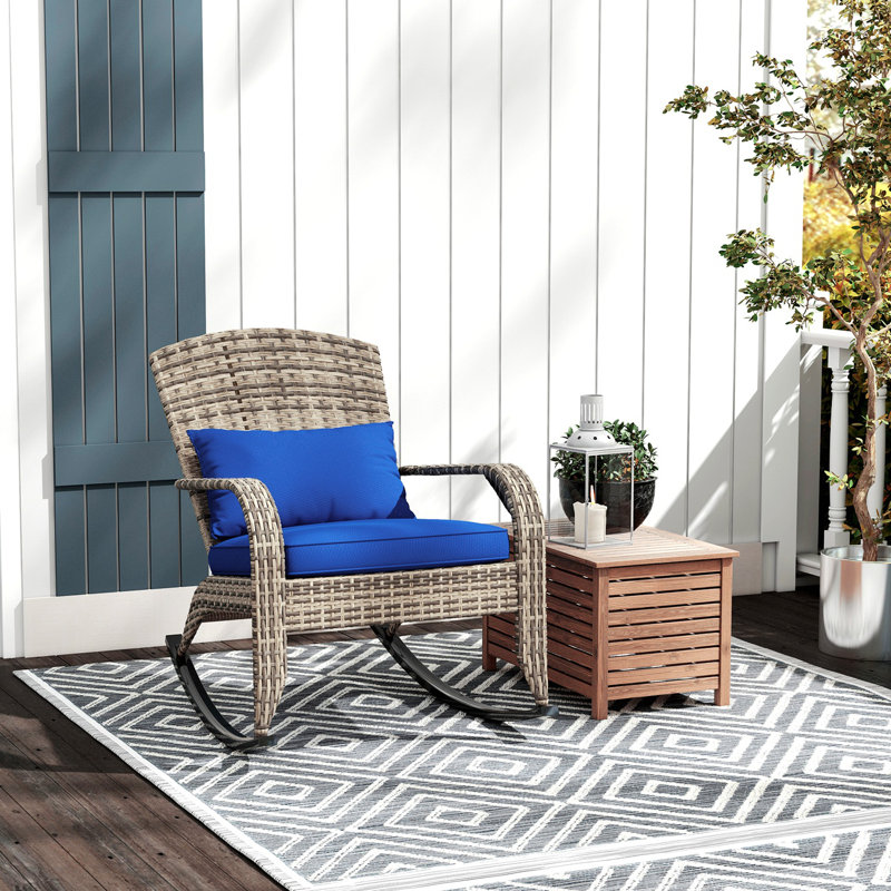 Outdoor Adirondack Chair, Blue/Gray